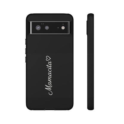 Mamacita Script Phone Case | Minimal Black Tough Case | Sleek Aesthetic Cover