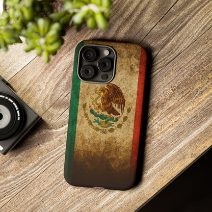 Vintage Mexico Flag Phone Case – Mexican Pride Grunge Flag Aesthetic Tough Case