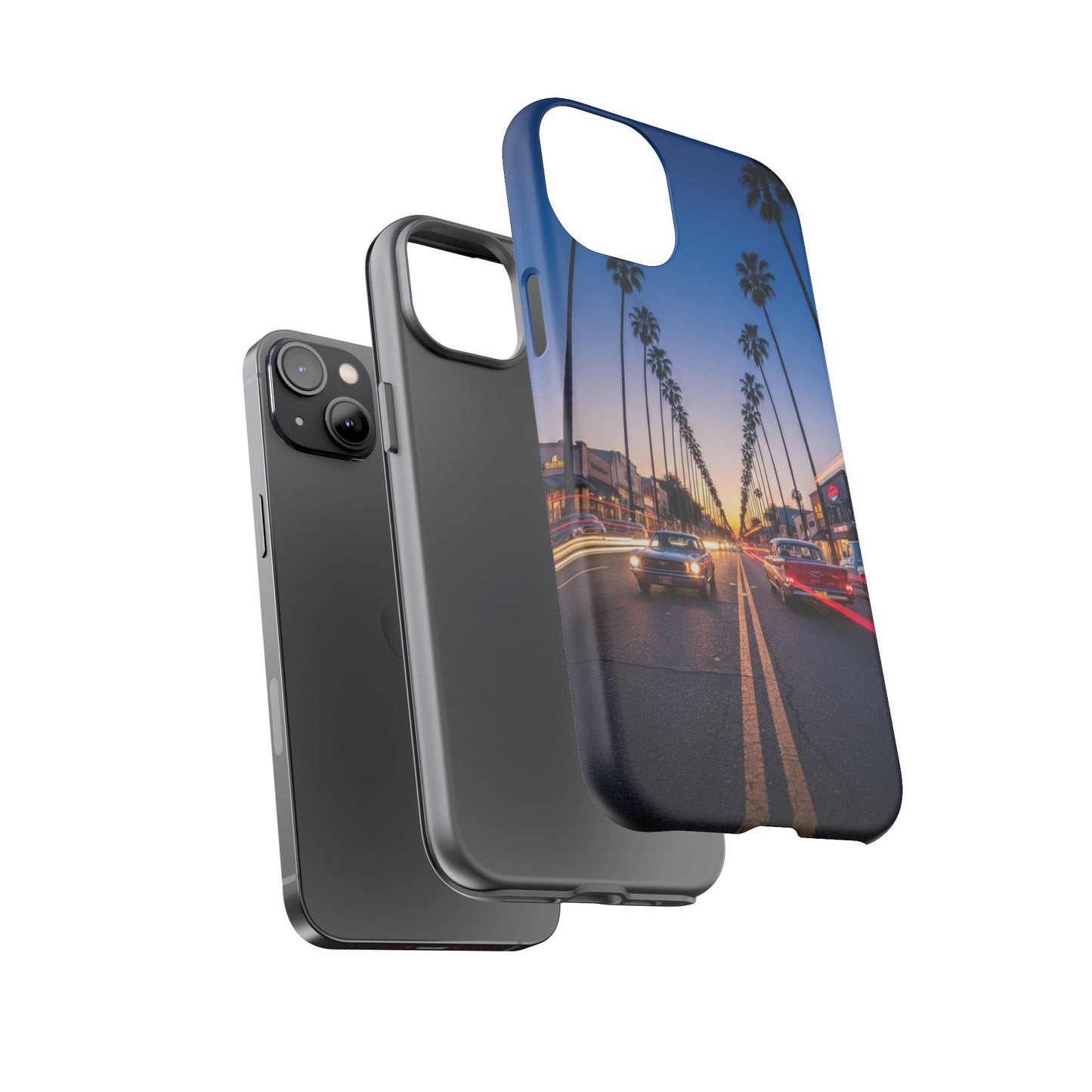 LA Sunset Boulevard Phone Case | Palm Tree Sunset Aesthetic | City Night Tough Case