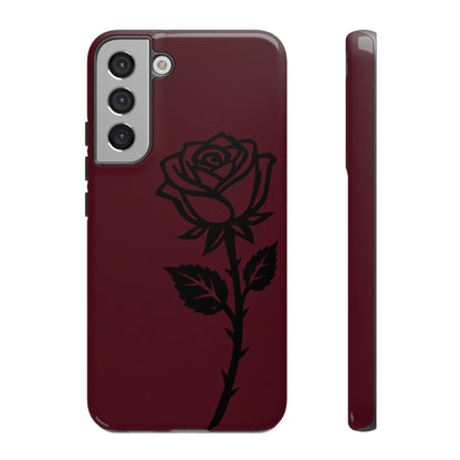 Black Rose Burgundy iPhone Case | Dark Aesthetic Shockproof Protective Cover
