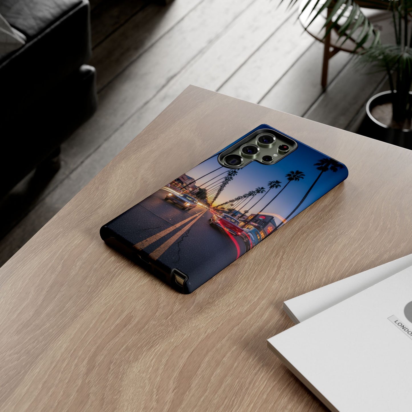 LA Sunset Boulevard Phone Case | Palm Tree Sunset Aesthetic | City Night Tough Case