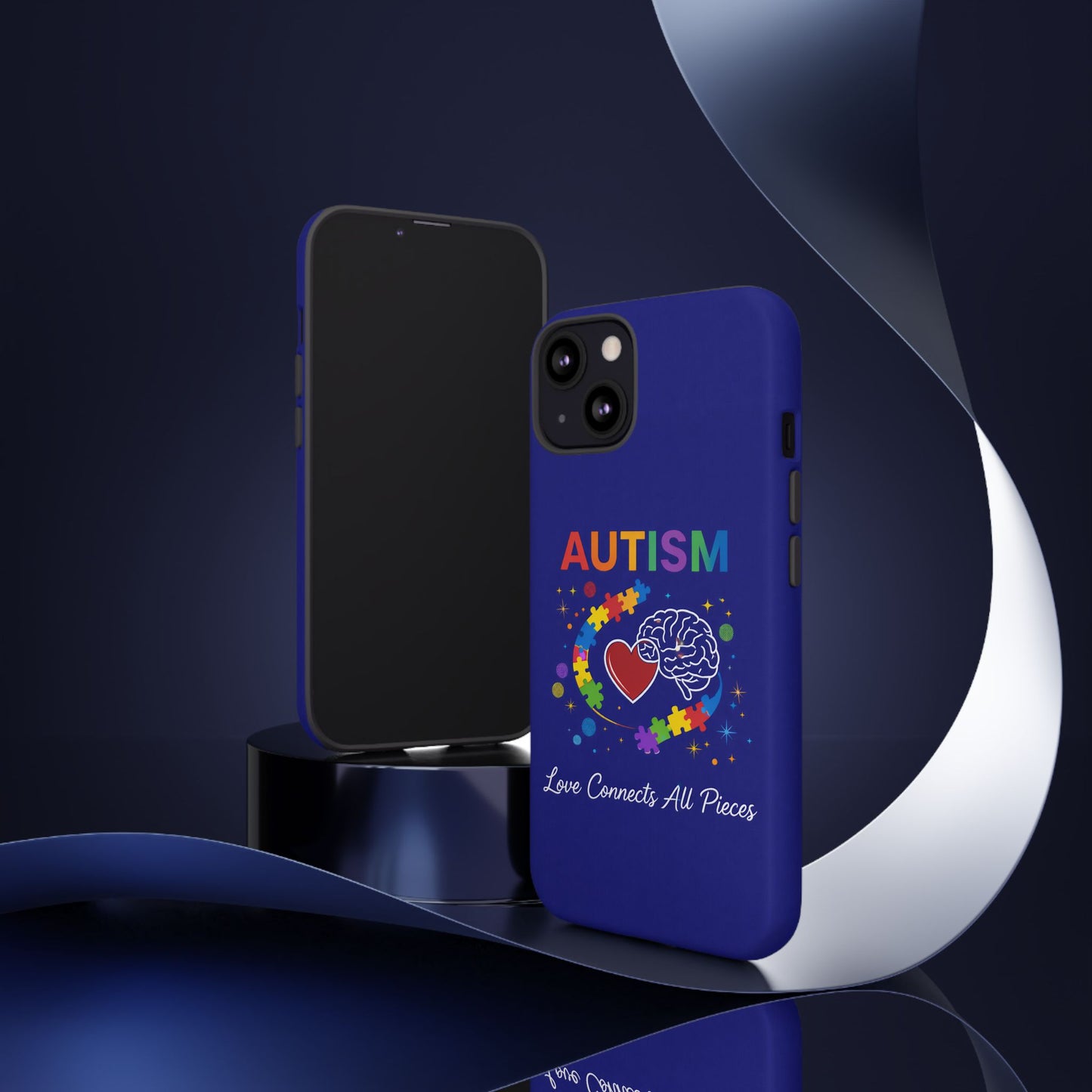 Autism Awareness Tough Case – "Love Connects All Pieces" Phone Case for Iphone, Samsung Galaxy and Pixel