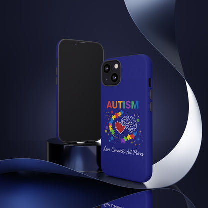 Autism Awareness Tough Case – "Love Connects All Pieces" Phone Case for Iphone, Samsung Galaxy and Pixel