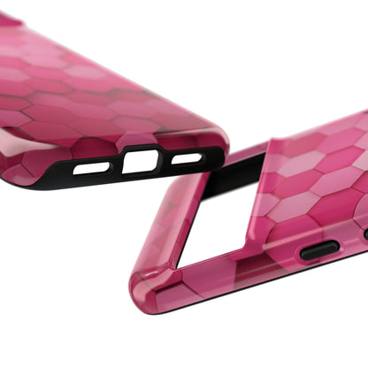 Hot Pink Hexagon Phone Case | Honeycomb Geometric Aesthetic | Cute Pink iPhone & Samsung Tough Protective Case