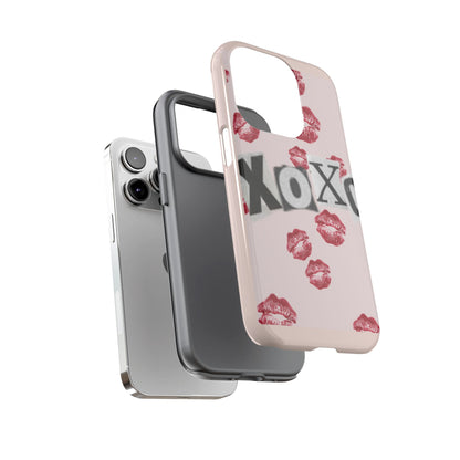 XOXO Kiss Print Phone Case | Coquette Valentine Aesthetic | Cute Pink Lipstick Kiss Tough Case for iPhone & Samsung