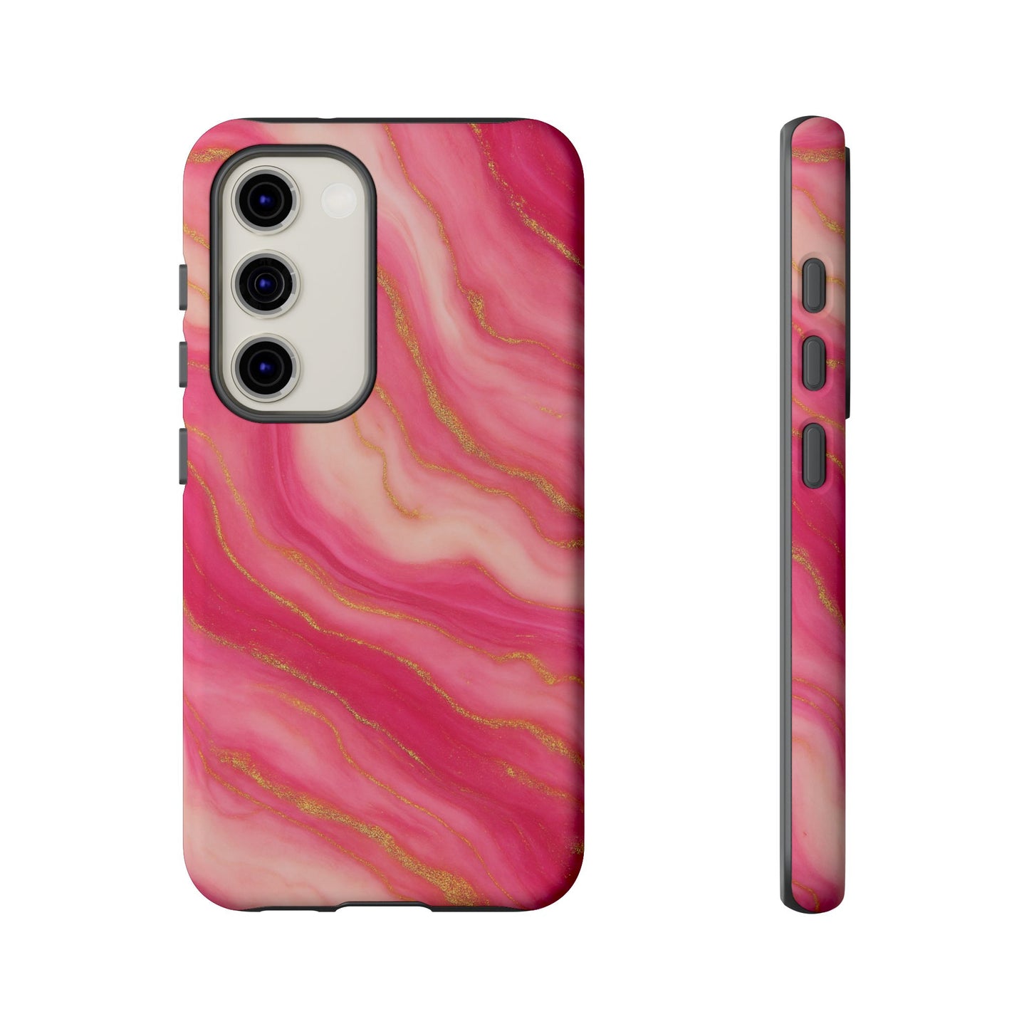 Pink Marble Phone Case | Rose Gold Swirl Aesthetic Tough Protective Case