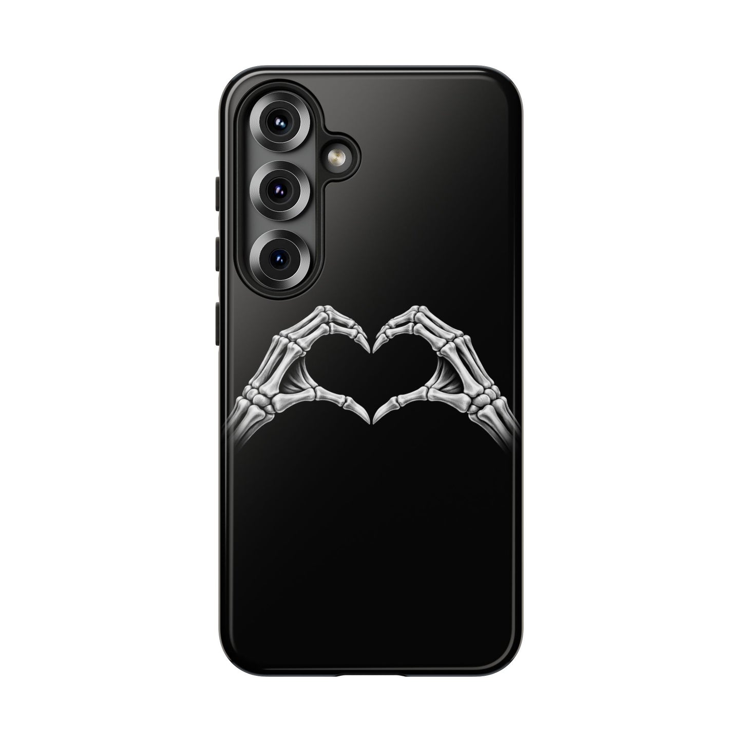Skeleton Hands Heart Phone Case | Gothic Black Protective Cover
