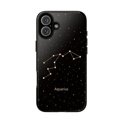 Aquarius Zodiac Constellation Phone Case – Luxe Gold Celestial Cover