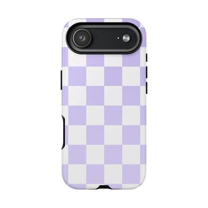 Lavender Checkerboard Phone Case | Pastel Aesthetic Tough Case