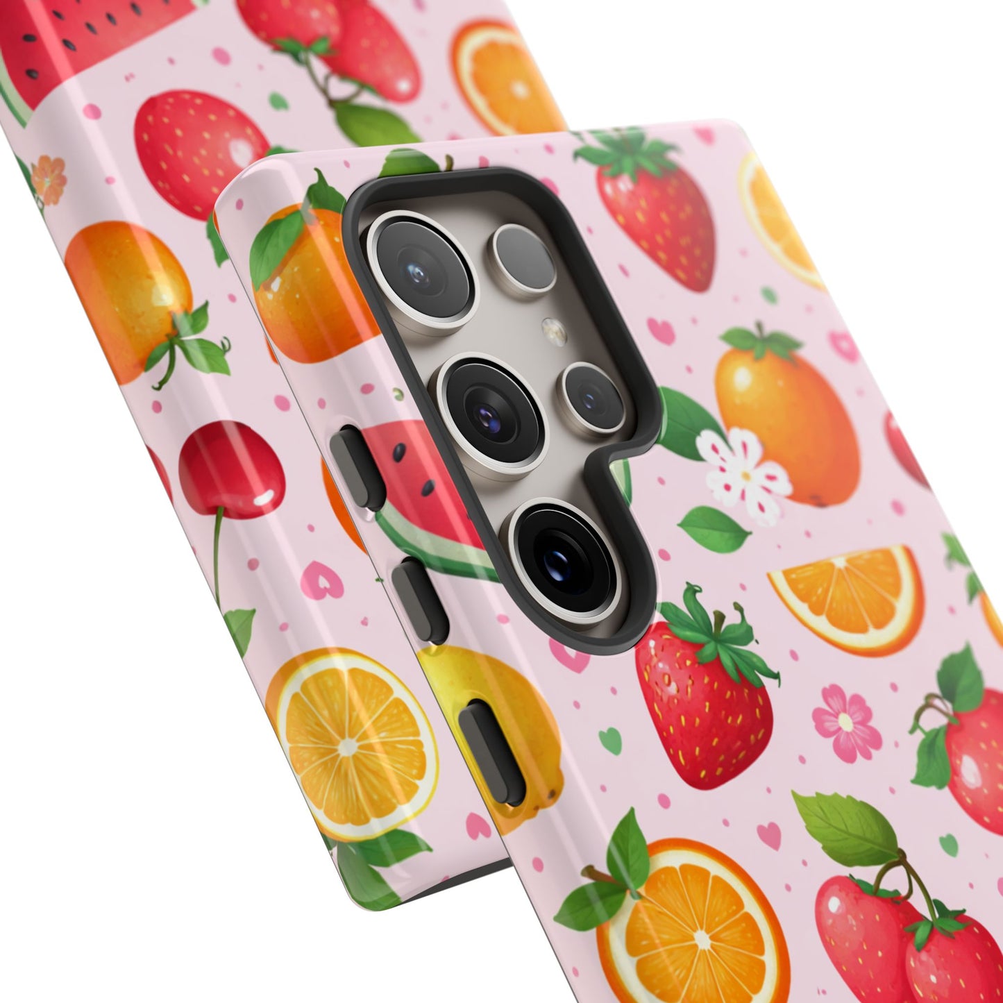 Fruit Phone Case – Tough Shockproof, Strawberry Cherry Citrus Summer Design for Iphone, Samsung Galaxy and Pixel