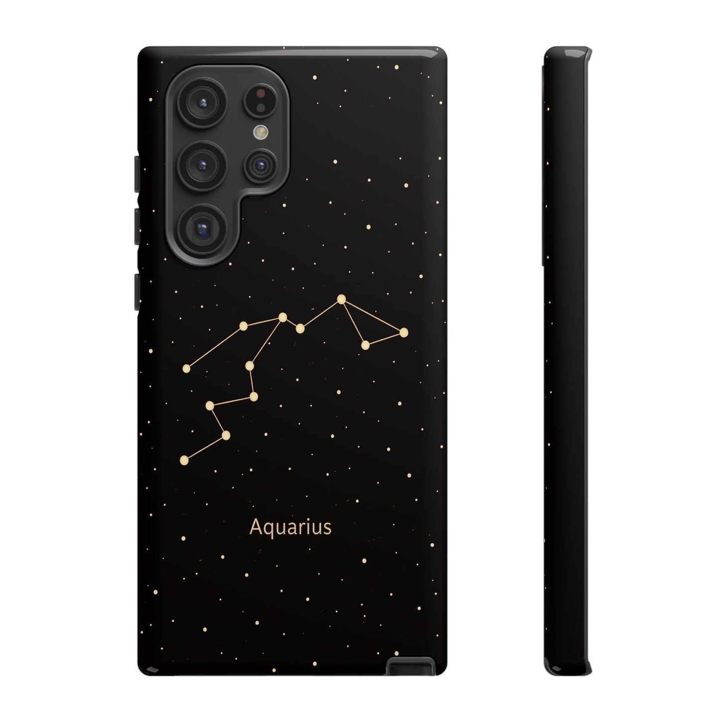 Aquarius Zodiac Constellation Phone Case – Luxe Gold Celestial Cover