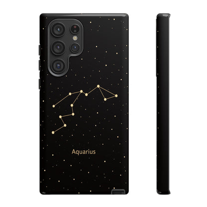 Aquarius Zodiac Constellation Phone Case – Luxe Gold Celestial Cover