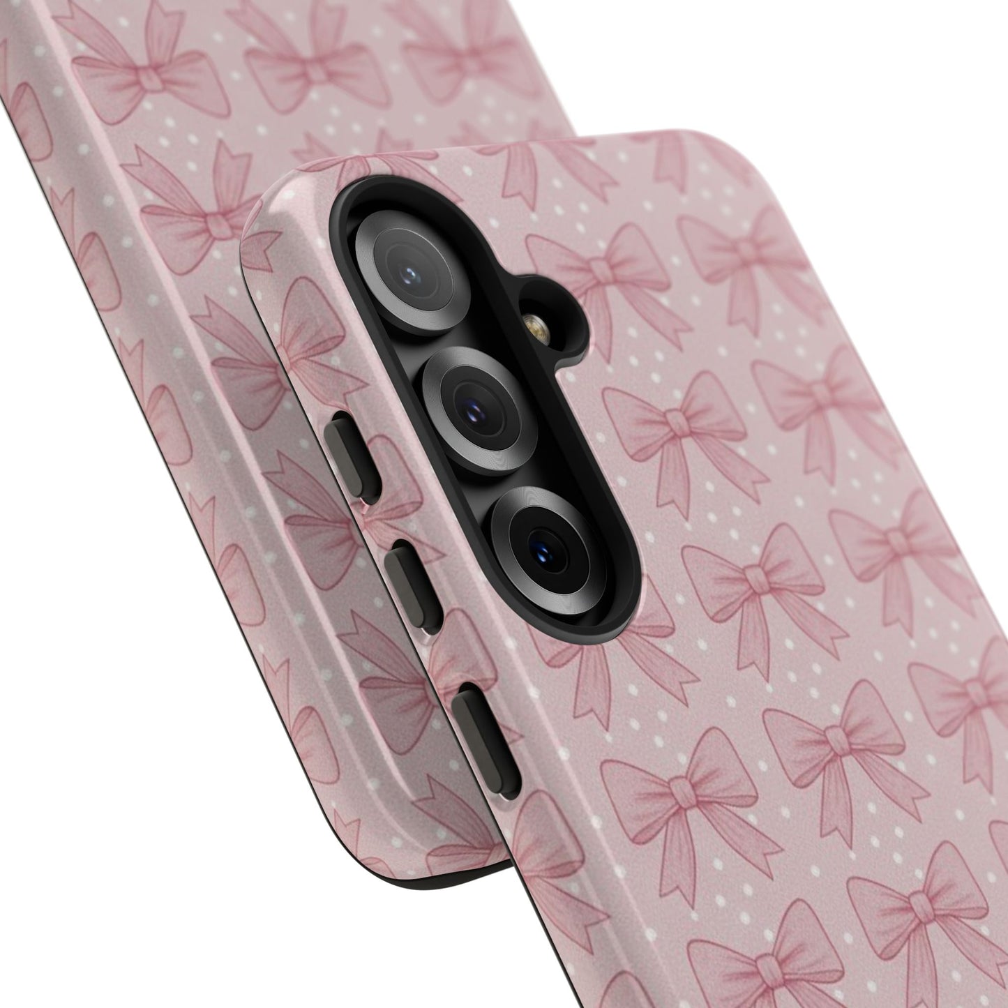 Pink Bow Pattern Phone Case – Soft Coquette Aesthetic Tough Case
