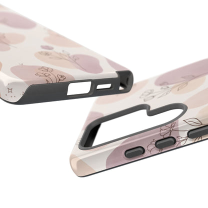 Blush Floral Phone Case Neutral Botanical Watercolor Tough Cover