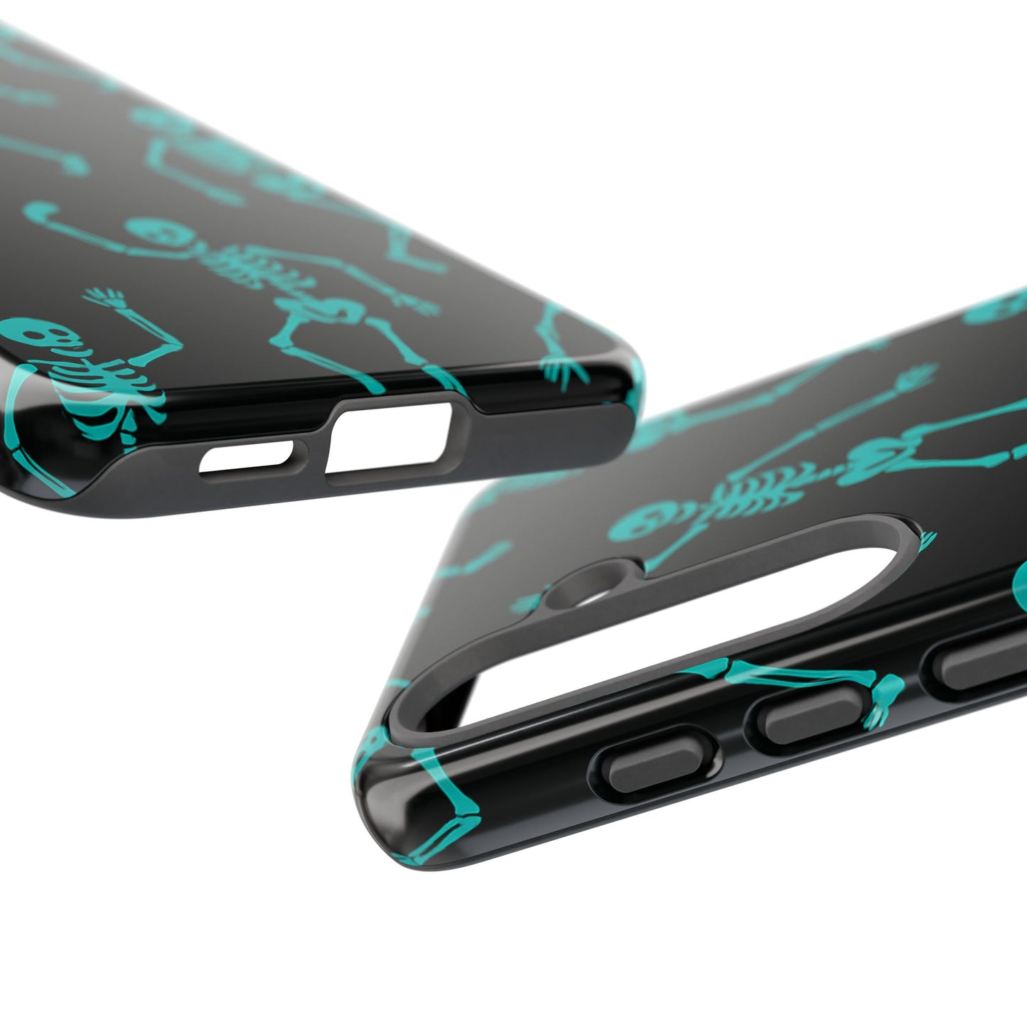 Dancing Teal Skeletons Phone Case | Tough Protective Case for Iphone, Samsung Galaxy and Pixel