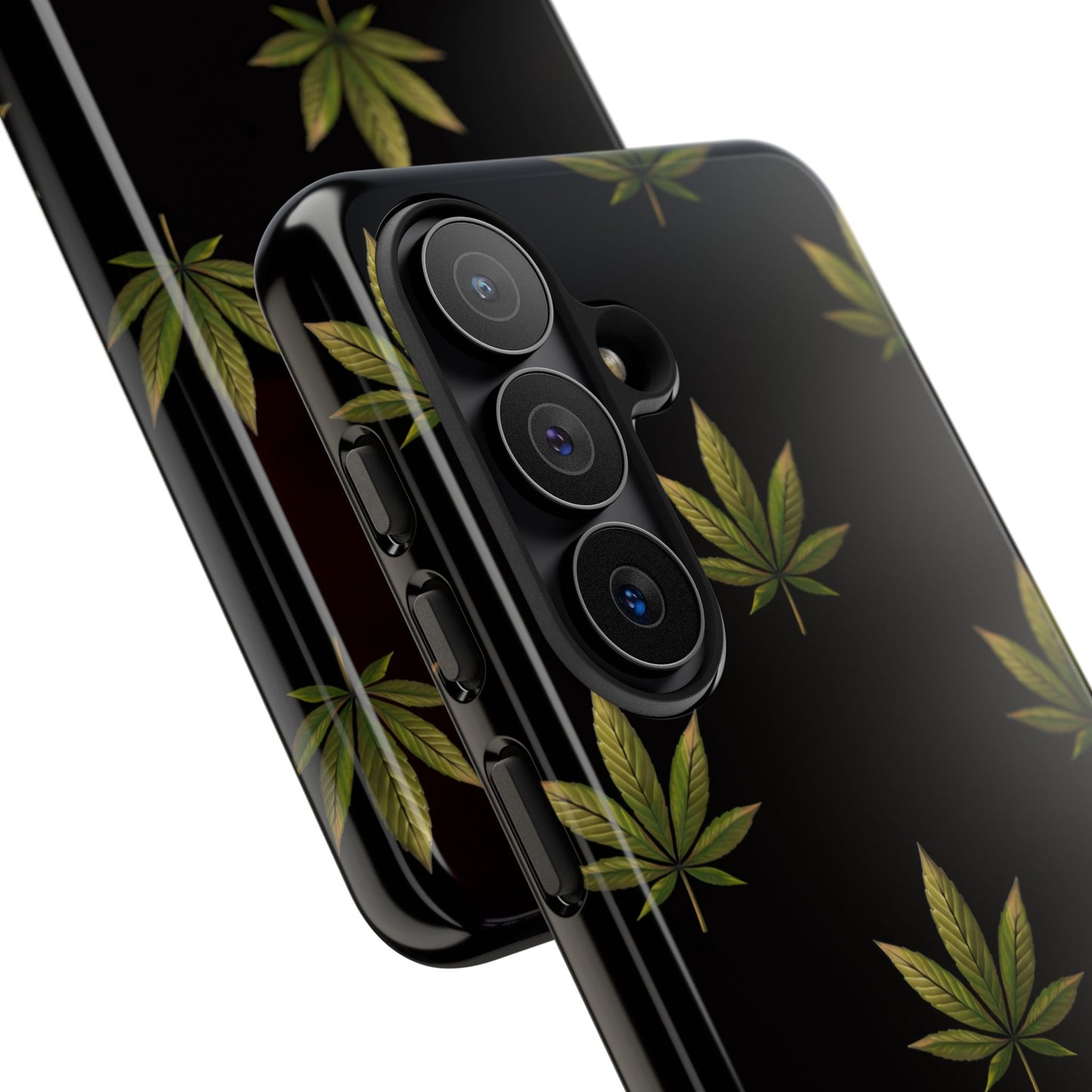 Cannabis Leaf Phone Case Green Weed Leaf Pattern Tough Protective Cover