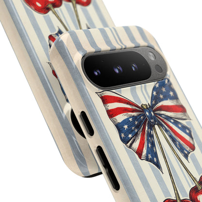 Patriotic Cherry Phone Case Americana Coquette Aesthetic iPhone Samsung