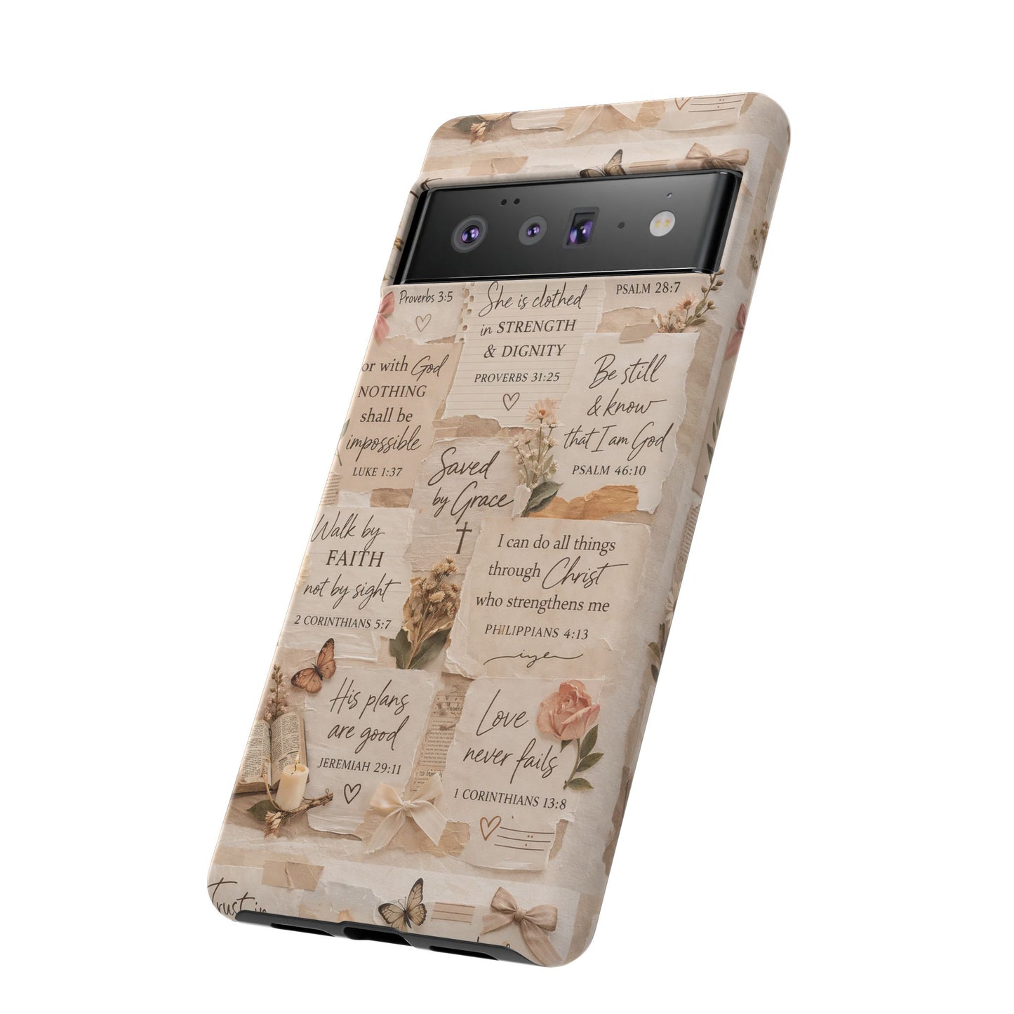 Christian Bible Verse Phone Case | Faith Scripture Aesthetic Floral Christian Case