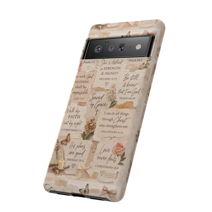 Christian Bible Verse Phone Case | Faith Scripture Aesthetic Floral Christian Case