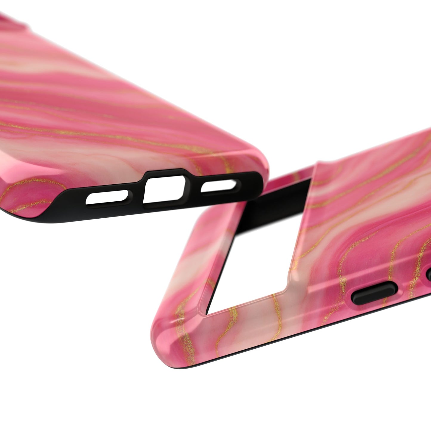 Pink Marble Phone Case | Rose Gold Swirl Aesthetic Tough Protective Case