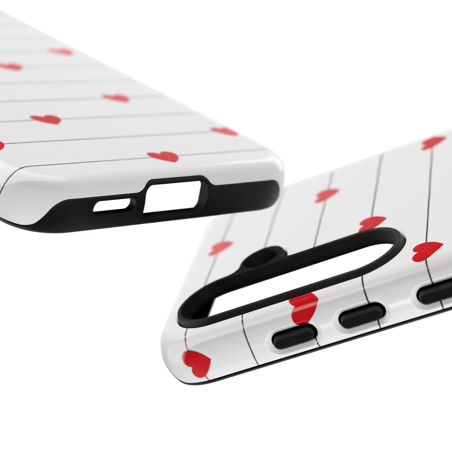 Red Heart Stripe iPhone Case | Tough Shockproof Love Aesthetic Cover