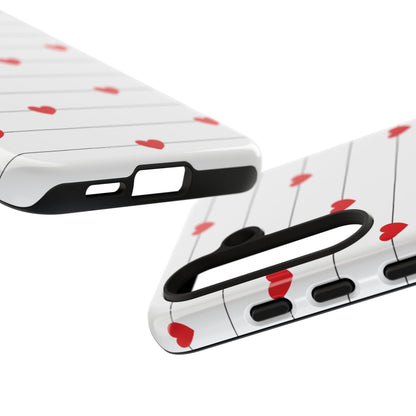 Red Heart Stripe iPhone Case | Tough Shockproof Love Aesthetic Cover