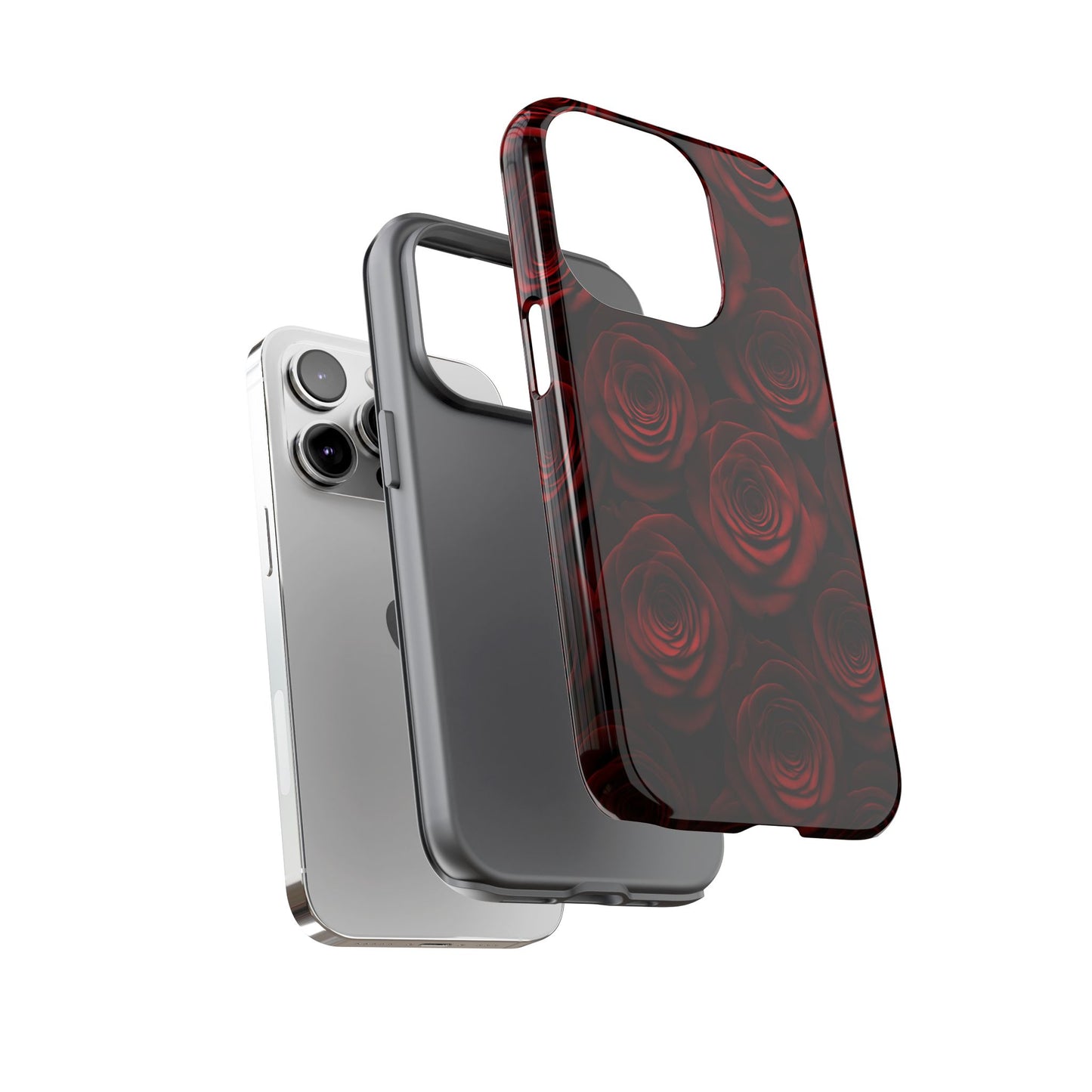Dark Red Rose Phone Case – Gothic Floral Tough Case (iPhone, Samsung, Pixel)