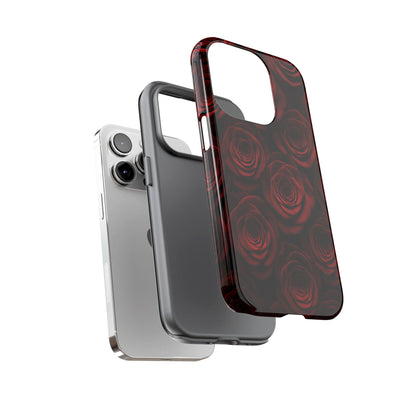 Dark Red Rose Phone Case – Gothic Floral Tough Case (iPhone, Samsung, Pixel)