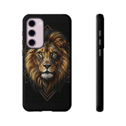 Majestic Lion Phone Case – Black Gold Luxury Lion Art Tough Protective Case