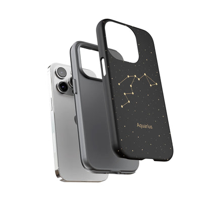 Aquarius Zodiac Constellation Phone Case – Luxe Gold Celestial Cover
