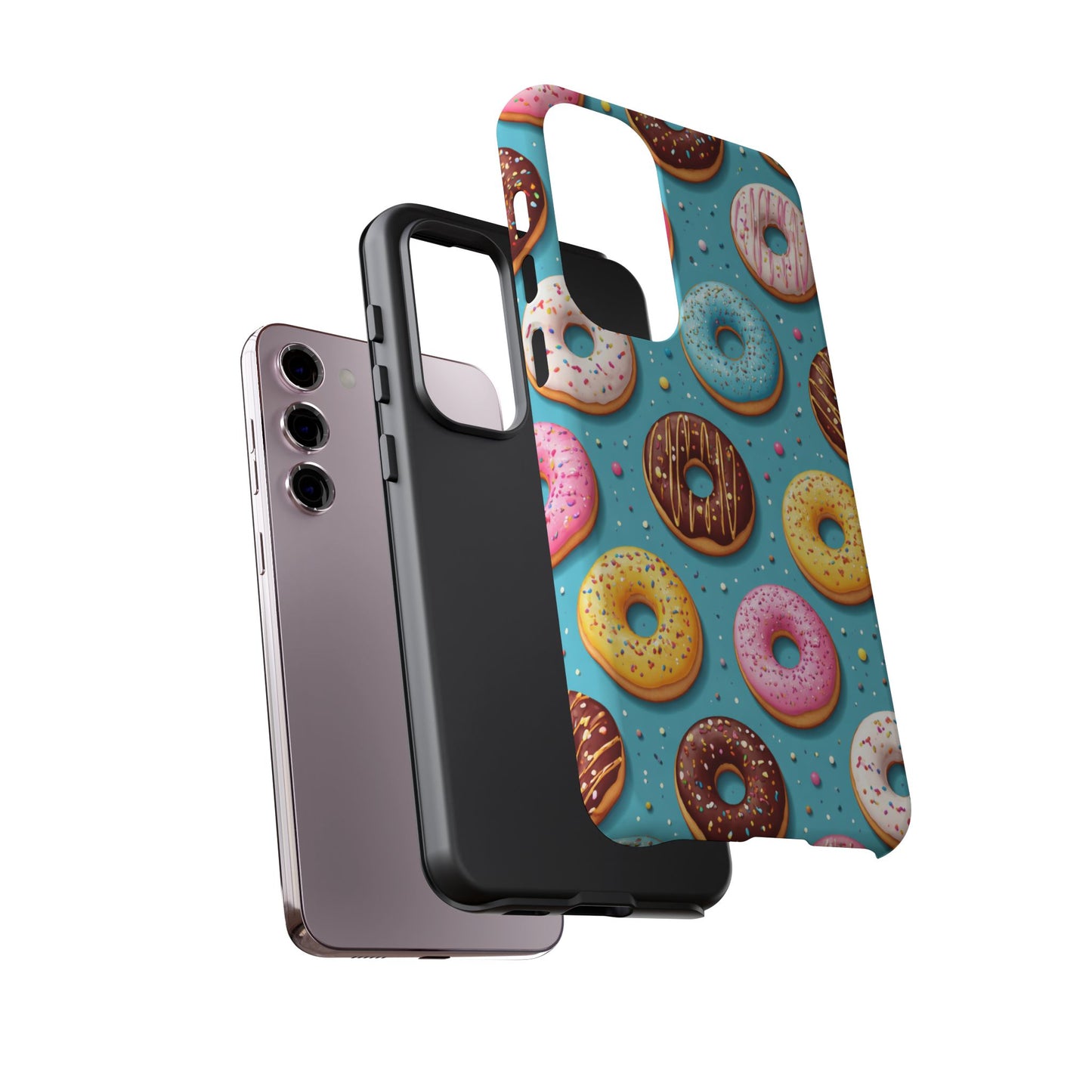 Cute Donut Pattern Phone Case – Colorful Sprinkles Dessert Design for Iphone, Samsung Galaxy and Pixel