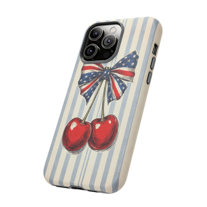 Patriotic Cherry Phone Case Americana Coquette Aesthetic iPhone Samsung