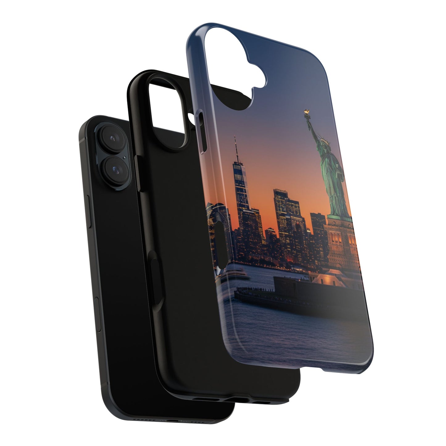 Statue of Liberty Sunset Phone Case – New York City Skyline Travel Aesthetic Tough Case
