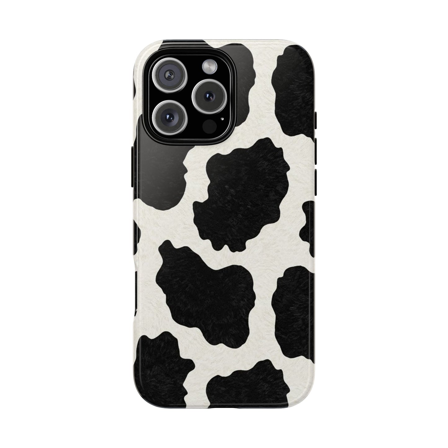 Black & White Cow Print Phone Case | Western Aesthetic iPhone & Samsung Tough Case