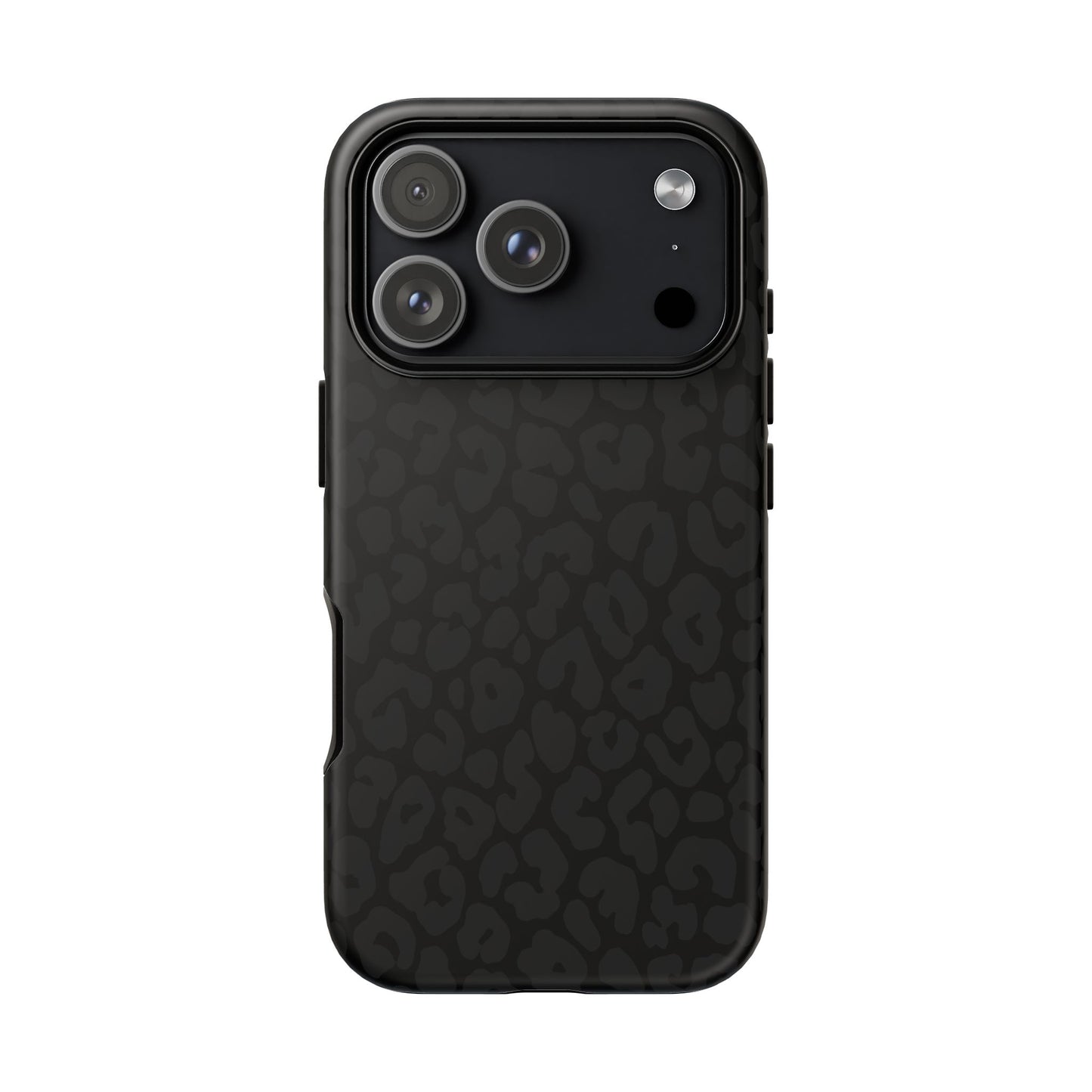 Black Leopard Phone Case | Black on Black Leopard Print Tough iPhone & Samsung Case | Matte or Glossy Protective Cover