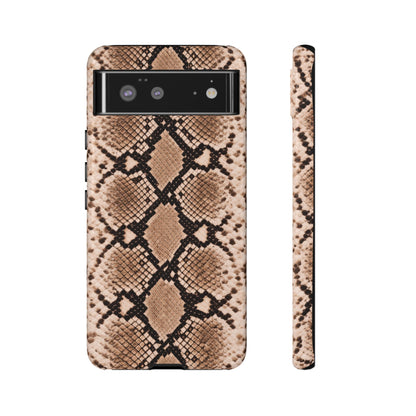 Snake Print Phone Case – Brown Python Pattern Slim Protective Cover for Iphone, Samsung Galaxy and Pixel