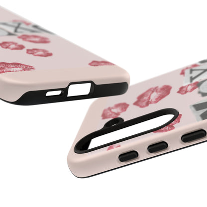 XOXO Kiss Print Phone Case | Coquette Valentine Aesthetic | Cute Pink Lipstick Kiss Tough Case for iPhone & Samsung