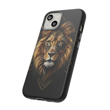 Majestic Lion Phone Case – Black Gold Luxury Lion Art Tough Protective Case