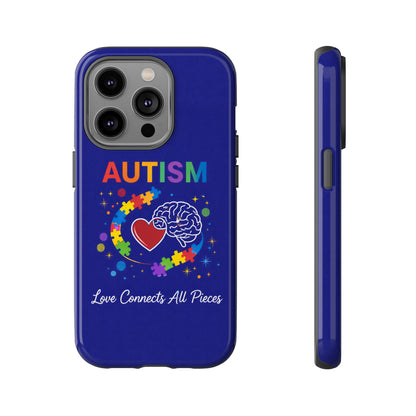 Autism Awareness Tough Case – "Love Connects All Pieces" Phone Case for Iphone, Samsung Galaxy and Pixel