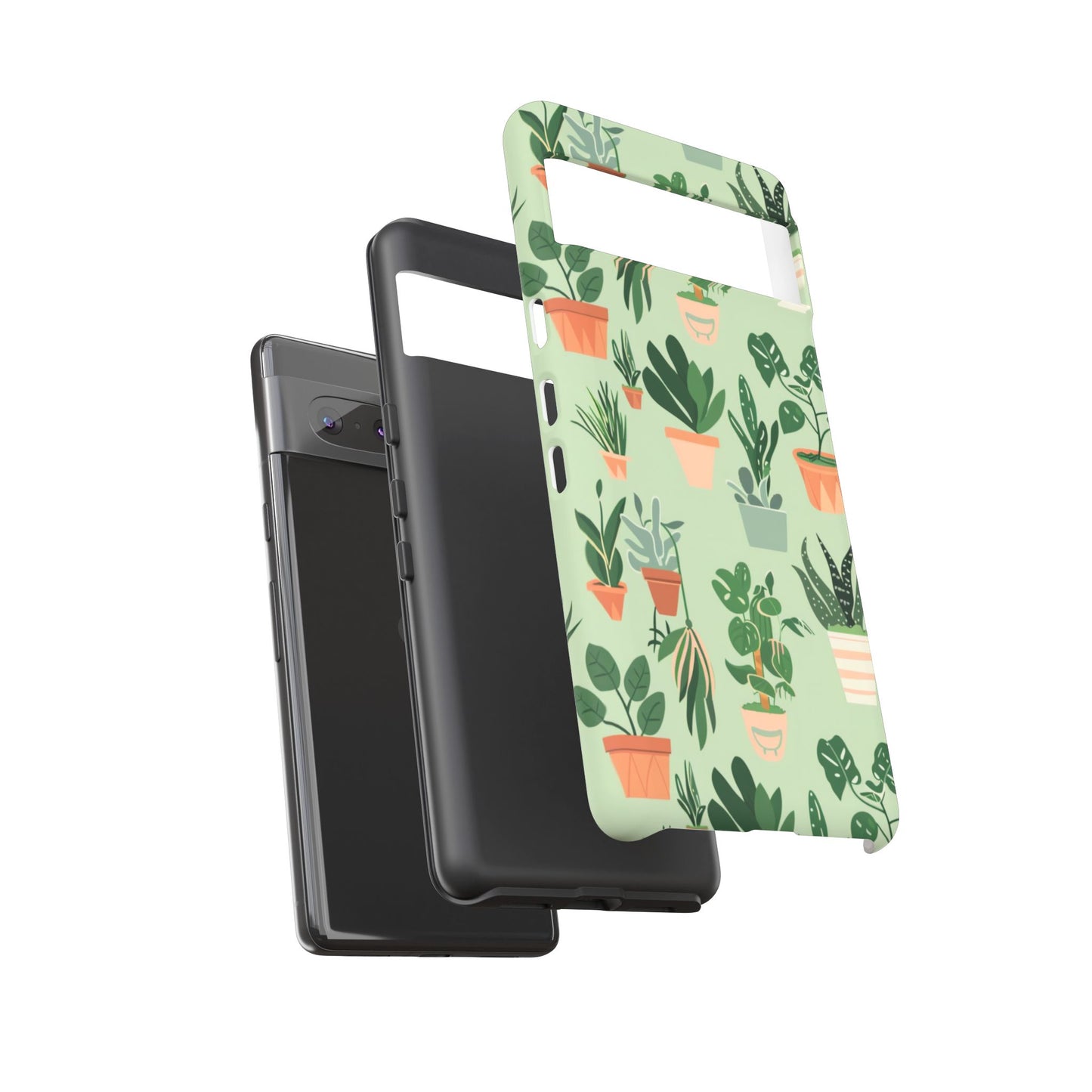 Plant Lover Phone Case | Cute Potted Plants Pattern | Botanical Aesthetic Tough Case
