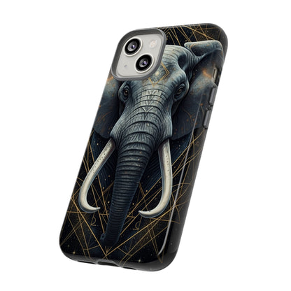 Elephant Mandala Phone Case – Black and Gold Spiritual Elephant Tough Protective Case