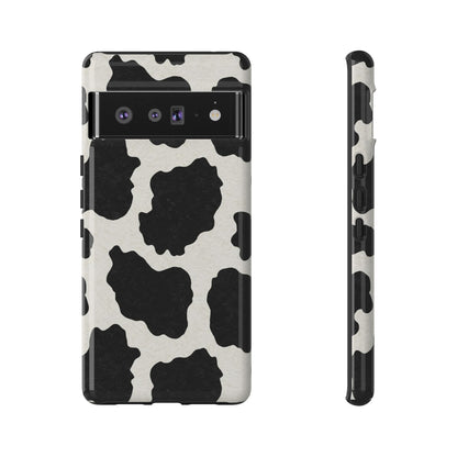 Black & White Cow Print Phone Case | Aesthetic Tough Protective Case