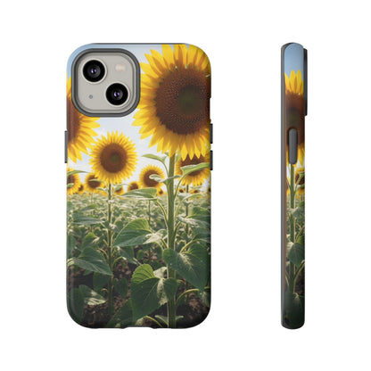 Sunflower Field Phone Case | Golden Hour Floral Aesthetic | Bright Summer Tough Case