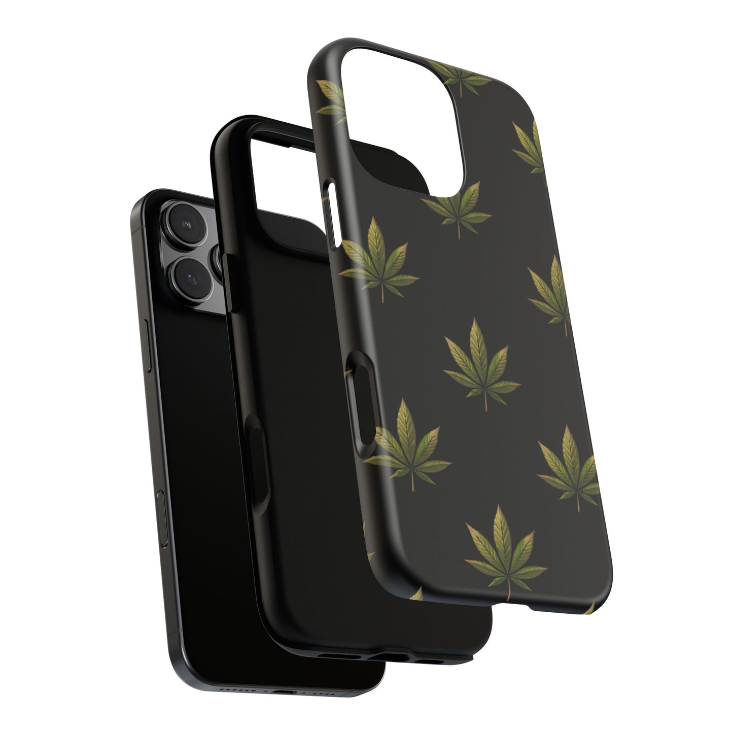 Cannabis Leaf Phone Case Green Weed Leaf Pattern Tough Protective Cover