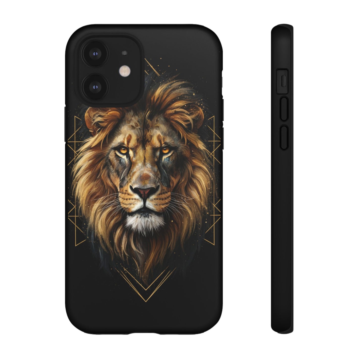 Majestic Lion Phone Case – Black Gold Luxury Lion Art Tough Protective Case