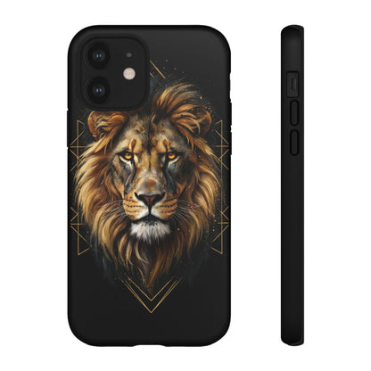 Majestic Lion Phone Case – Black Gold Luxury Lion Art Tough Protective Case