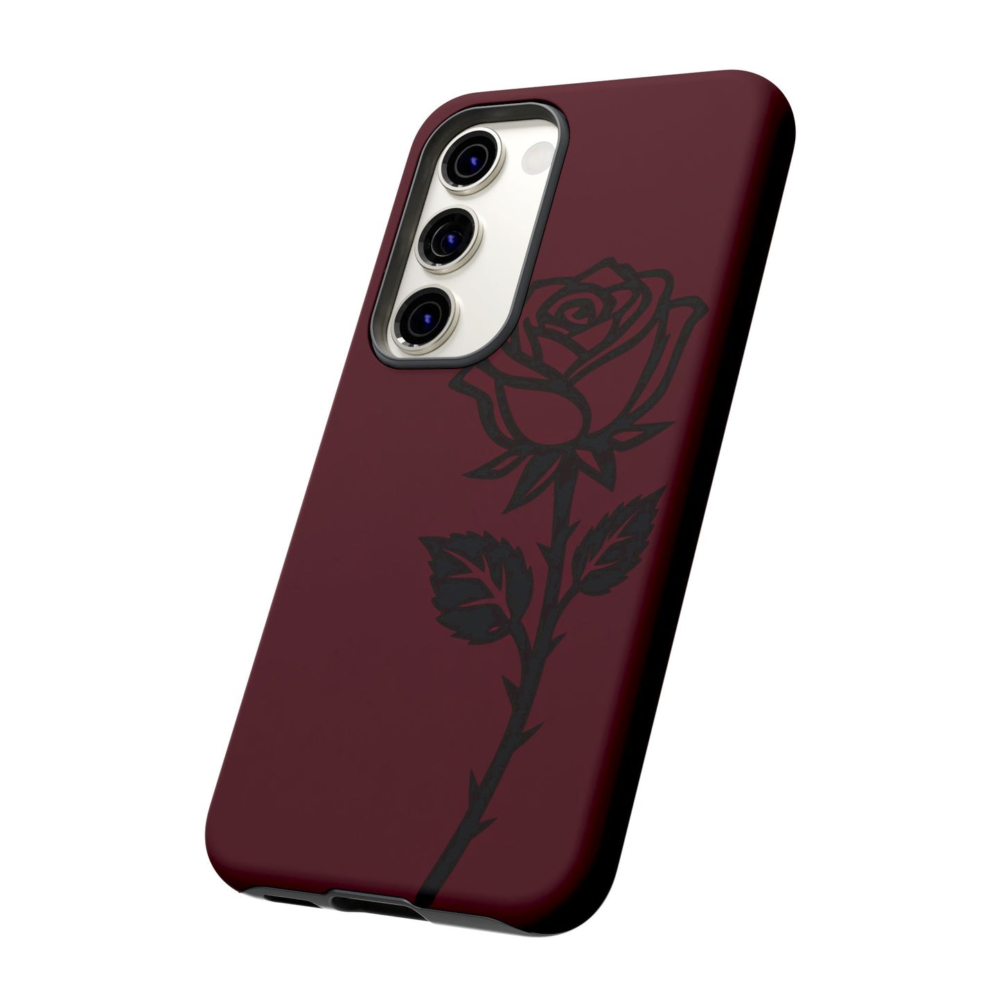 Black Rose Burgundy iPhone Case | Dark Aesthetic Shockproof Protective Cover