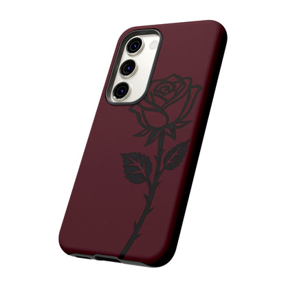 Black Rose Burgundy iPhone Case | Dark Aesthetic Shockproof Protective Cover