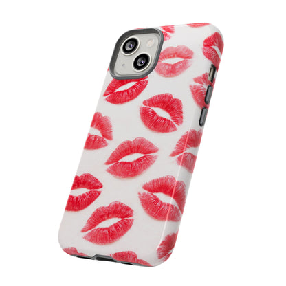 Red Lipstick Kiss Phone Case – Sexy Lip Print Pattern Tough Protective Cover