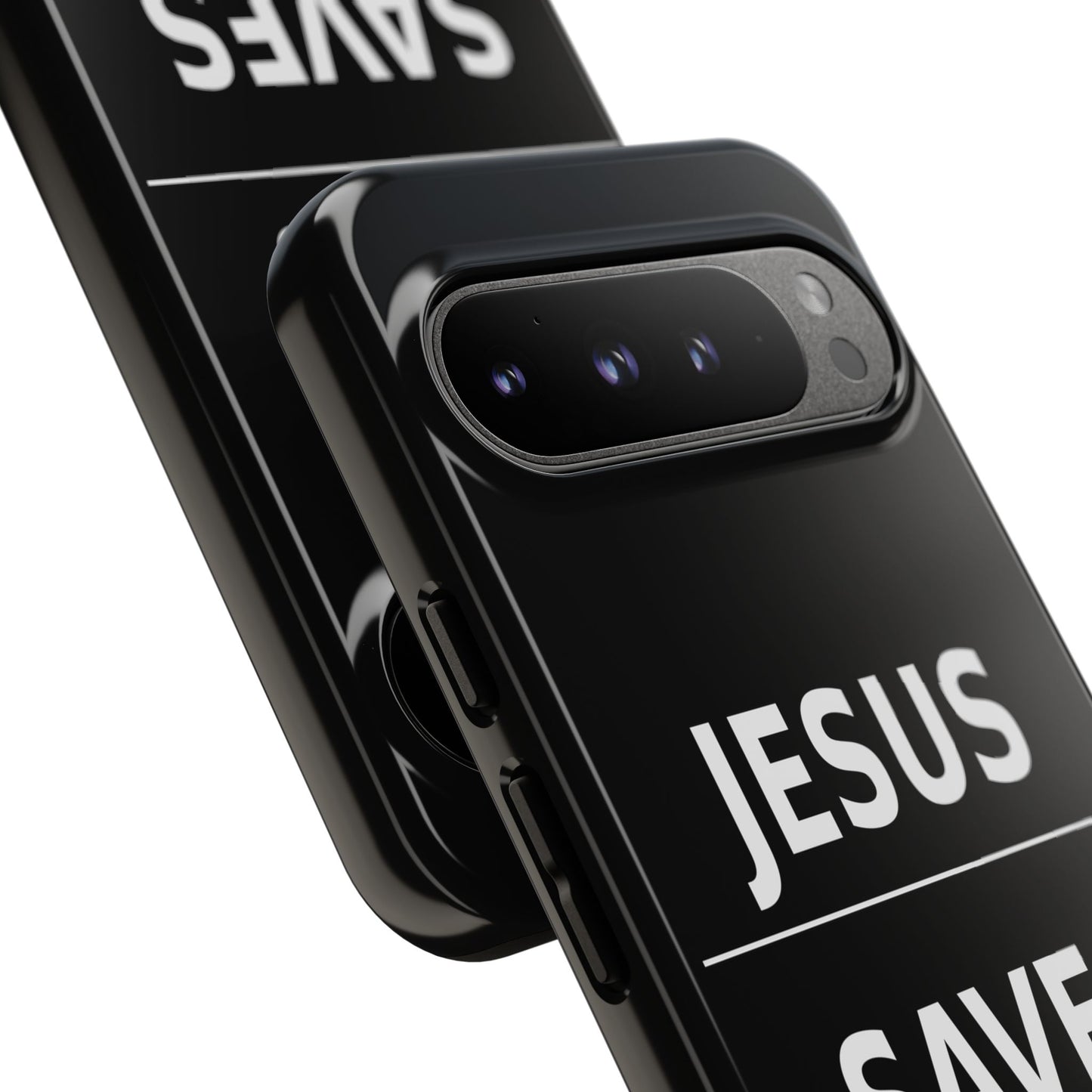 Jesus Saves Phone Case Christian Religious Minimalist Black Tough Cover